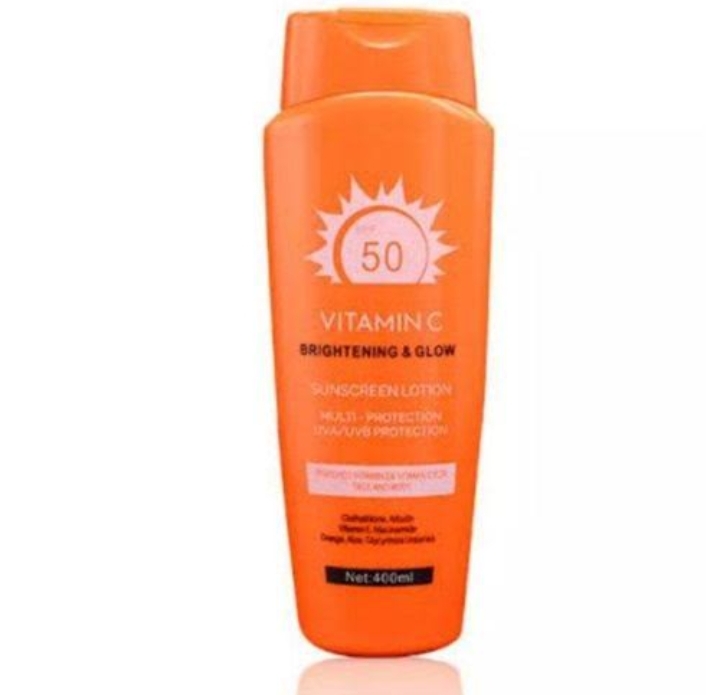 Vitamin C brightening and glow sunscreen lotion